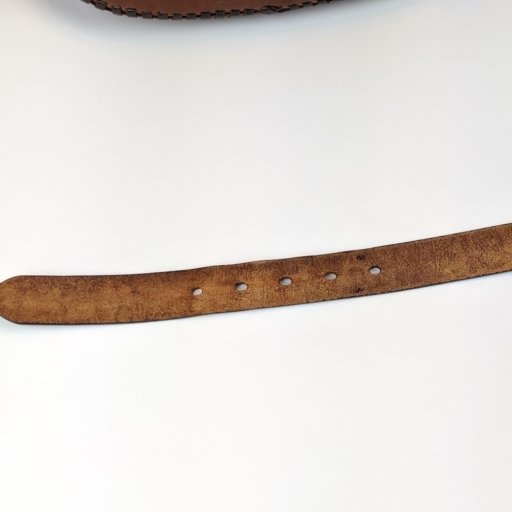 Esprit Vintage Brown Leather Logo Belt - Picture 6 of 8